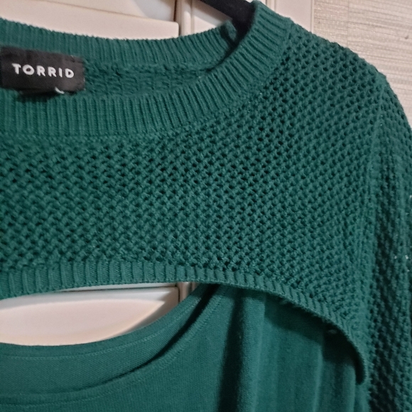 Torrid Emerald green sweater Size 2 - Picture 2 of 3